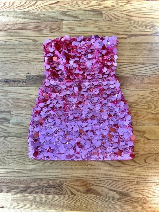 Retrofete Nolia Sequin Embellished Dress Pink - Picture 2 of 3